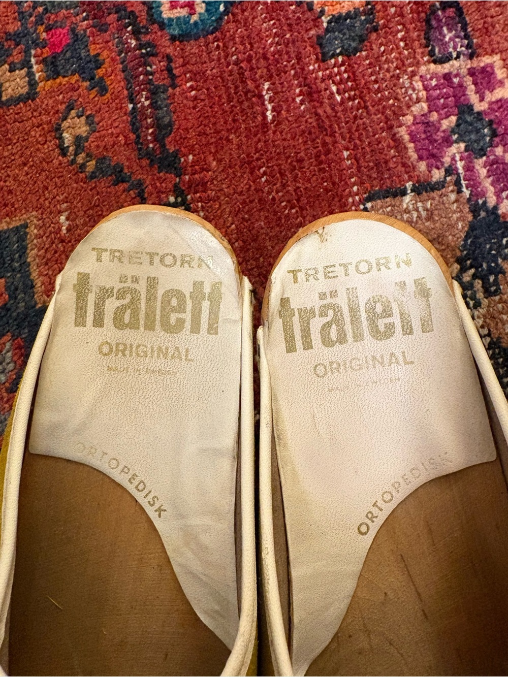 Vintage Tretorn Swedish Yellow Suede Clog Mules - Picture 3 of 8